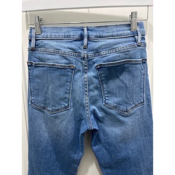 FRAME Le High High-Rise Distressed Stretch Straight-Leg Jeans Sz 27 - Picture 10 of 12